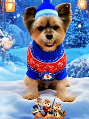 💙Chipmunks Lip Sync with Zoey❤️ #lipsync #chipmunks #christmas #winter #dogsoftiktok #doglover #shorkie #shihtzu #yorkie #cute #capcut #capcutholiday #happydog #CapCut 