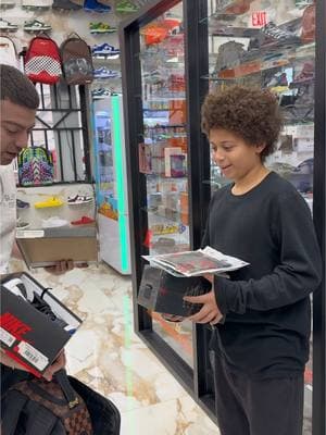 LITTLE BRO PULLED UP TO THE STORE SAYING HE WATCHES ALL MY VIDS, SO I BLESSED HIM! YOU SUPPORT ME I SUPPORT THE YOUTH ❤️ 741 Market St Paterson Nj 📍 #youth #community #giveaway #sneaker #designer #fyp #nj 