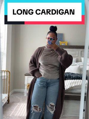 This is LITERALLY my favorite cardigan. #midsize #plussize #midsizefashion #midsizestyle #midsizequeens #tiktokshopblackfriday #tiktokshopcybermonday #creatorsearchinsight #octoberfinds #cardigan #longcardigan #cardiganoutfit