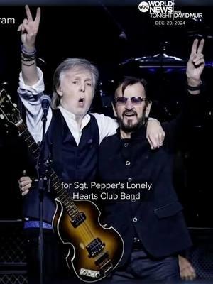 Sir Paul McCartney and Ringo Starr, the two surviving members of The Beatles, had a surprise reunion at the final show of McCartney's "Got Back" tour. Whit Johnson reports. #TheBeatles #PaulMcCartney #RingoStarr #WorldNewsTonight