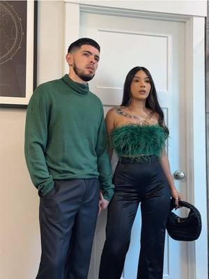 Sleighed this look 🌲 Tag your man so yall can match @FashionNova  • #holidayoutfit #matchingoutfit #couplesoutfits #christmasfashion #mensstyle #partyoutfit #greenoutfit #christmaslooks #stylingoutfits #fashionnovapartner 