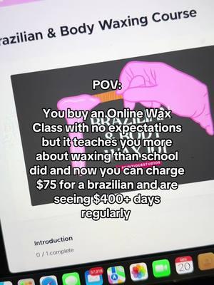 $25 ONLINE Wax Class! Learn Brazilians so you dont have to work at EWC for 3 months wasting time! #linkinbio #fyp #wax #waxing #waxclass #waxtrainer #waxstudent #esthetician #estheticianstudent #estheticiansoftiktok #waxersoftiktok #waxertok #waxclass #bayarea #waxing #waxingspecialist #waxingsalon 