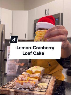 Lemon-Cranberry Loaf Cake 🍋🍰 | Get this recipe via my newly released deluxe version of my ecookbook. Link to purchase is in my bio! • #loafcake #cakerecipe #bakingrecipes #holidayrecipes #cakebaking #holidaybaking #holidaydesserts #comfortfood #soulfood #lemoncake #fyppp 