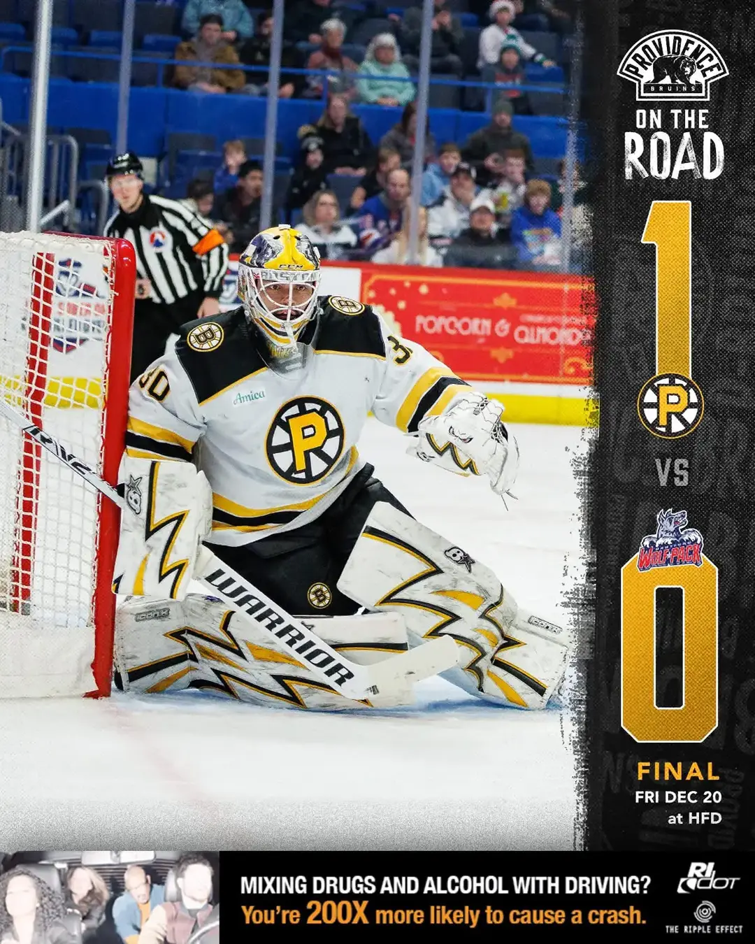 PBruins defeat Hartford Wolfpack 1-0  #providencebruins #hartfordwolfpack #ahl #xlcenter  @Providence Bruins @Hartford Wolf Pack 