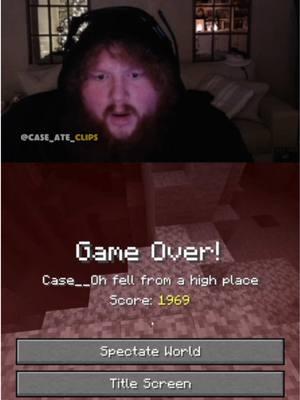 CaseOh Says He’s Retiring After Dying In His Hardcore Minecraft World 😭💀 #caseoh #fyp #viral #Minecraft #minecrafthardcore #caseohclips 