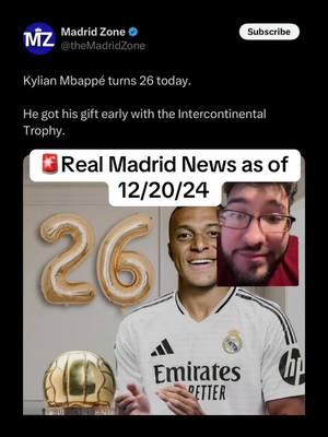 🚨Real Madrid News as of 12/20/24 #realmadrid #halamadrid #madrid #kylianmbappé #mbappe #kylian #intercontinental #clubworldcup #intercontinentalcup #cwc #fifa #pachuca #pachucahidalgo #tiktok #pachucafc #tiktokban #modric #supremecourt #lukamodric #vinijr #viniciusjunior #viniciusjr #vinicius #vini #sevillafc #sevilla #laliga #thebest #ballondor #balondeoro #garcia #santiagobernabeu #joselu #bernabeu #jesusnavas #dazn #judebellingham #bellingham #jude #thibautcourtois #courtois #arda #valverde #fedevalverde #ardagüler #iffhs #carloancelotti #ancelotti #milan #acmilan #fabrizioromano #fabrizio #cdleganes #leganes #laminifati #davidalaba #alaba #ferlandmendy #mendy #juanlu #juanlusanchez #mariogila #seriea #lazio #theohernandez #florentino #florentinoperez #perez #futbol #futboltiktok #football #footballtiktok #Soccer #soccertiktok #fyp #tapiaa__ 