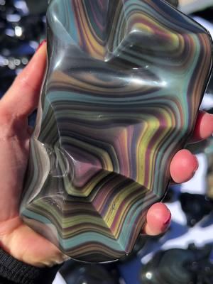 Rainbow obsidian from Mexico. What do you think about this colorful stone? These are hand carved stones that I sourced from Mexico. They are available #toolsforeverydaymagic #crystalsdotcom #bigcrystalenergy #homedcor #obsidian #rainbowobsidian 