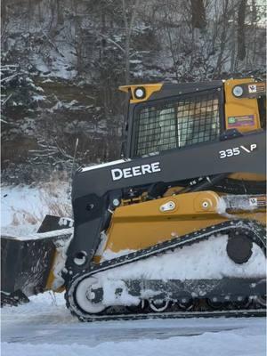 ❄️❄️Got snow? The new John Deere 335P Compact Track Loader has it covered @hillsborobrewingco #johndeere #skidsteer #farmtok #snowplow #smalltown 