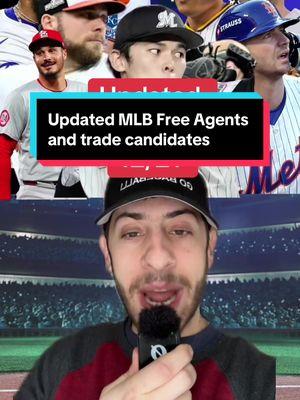 Updated MLB Free Agents and trade candidates #greenscreen #MLB #freeagents #nolanarenado #yankees #mlbfans