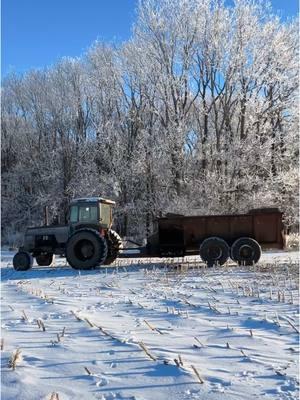 Cold but beautiful morning! #farmtok #fyp #farming #beautiful #morning #cold #snow #whitefarmequipment 