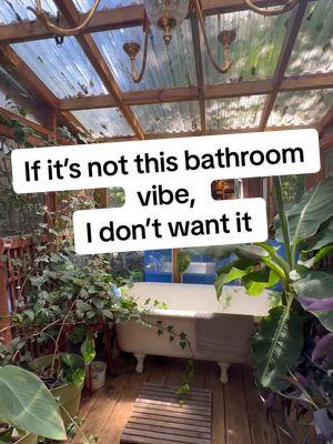 This bathroom is the dream we didn’t know we needed. #bathroom #bathroomdecor #bathroominspo #greenhouse #inspiredbynature #houseplantsoftiktok #bathroomtiktok #planttiktok 