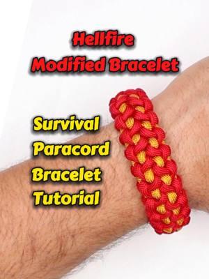 How To Make Hellfire Modified Knot Survival Paracord Bracelet. Gold Paracord 550 for base - 7.6 feet or in metric 2.3 mt  Red Paracord 550 for base - 6.6 feet or in metric 2 mt Buckles 5/8 Add an extra 0.5 inch for bracelet comfort Wrist circumference 7 inches or 18 centimeters. #HellfireModifiedKnot #SurvivalParacordBracelet #Modifiedbracelets #braceletskit #braceletstyle #knotlessbraids #paracord #ParacordBracelet #shortscraft #howtomake