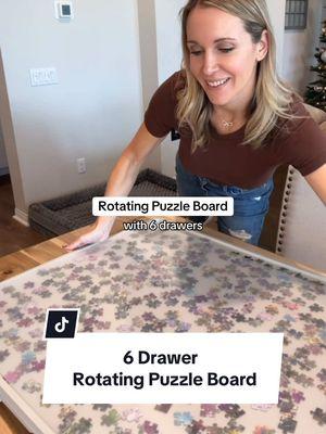 The Builder Butler rotating puzzle board has 6 drawers to give you lots of space to sort your pieces #puzzleboard #puzzletable #puzzletok #puzzlestorage #cozyhobbies #newyearnewaura 