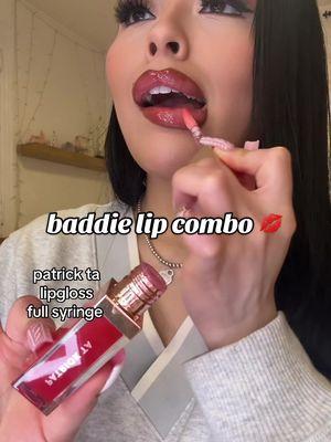 #baddielipcombo 💋 holiday red lip without being too bold @NYX Professional Makeup @Patrick Ta Beauty #nyxlipliner #nyxbrownlipliner #patricktalipgloss #patricktabeauty #patricktafullsyringe #redlips #redlipgloss #holidaymakeup #lipcombo #lipcombotutorial #BeautyTok 