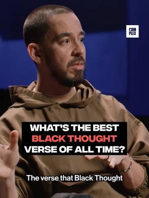 Mike Shinoda from Linkin Park gives Black Thought his flowers, calling his verse on "Right Now" not only his favorite, but possibly one of the top 10 Black Thought verses of all time! 💯🎤 #ideageneration 💡 #mikeshinoda #BlackThought #LinkinPark #theroots 