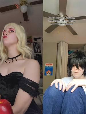 Continuing the trend of me duetting myself lmao. Also I have a new silly idea I'm cooking up >:) pertaining to a certain games rerelease. #cosplay #deathnote #deathnotecosplay #misaamane #misaamanecosplay #l #lcosplay #ryuzakilawliet #anime #manga #animecosplay #fyp 