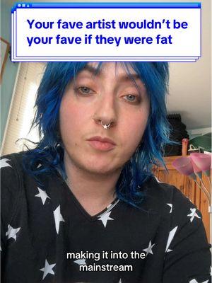 Your fave artist wouldn’t have the same opportunity they have had to even be your fave, if they were fat. I have so many thoughts on this and would love to add more at some point but for now, please recommend some non-thin artists we should check out! #bodydiversity #fatpositive #bodypositive #bodyacceptance #bodyneutrality 