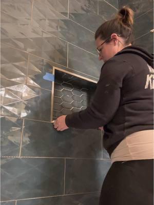 Bathroom remodel 🤍 #tileshower #remodeling #shower #bathroomremodel #getitdone #katiemcardle 