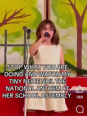 Please she said watch me hit that whitnet opt up that is absolutely my niece 😂😂 #nationalanthem #cutekid #kidsinger #kidsinging #cute 