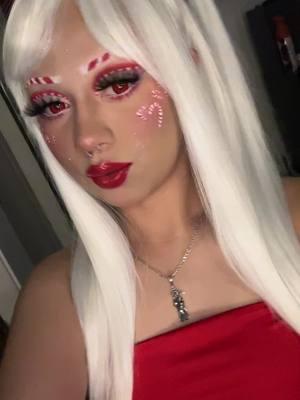 🤍❤️🤍❤️🤍❤️ lashes from @L.A Blinkz style “2icey” code “makeup15” for $$ off  #candycane #candycanemakeup #candycanemakeuplook #christmasmakeup #christmasmakeuplook #redandwhitemakeup #candycaneeyeshadow #redandwhiteeyeshadow #macrubywoo #lablinkz #beaueye #makeupxgraves #christmas #whitewig #creativemakeup #mua #fyp 