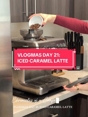 Chronicles of a Comfort Creator - Vlogmas Day 21: Homemade Caramel Latte ☕️ This is our go-to when making lattes at home! #caramellatte #homecafe #coffeeathome #homemadecoffee #icedcaramellatte #Vlogmas #vlogmasday21 #vlogmas2024 #comfortcreator #brevillebaristaexpress #breville @Breville @Califia Farms 