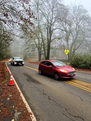 Fog was super thick that morning! #trafficcontrol #flagger #bluecollar #work #job #lake #oswego #oregon #pov #fog #fyp 