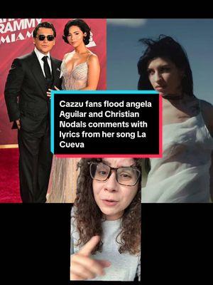 Cazzu fans flood angela Aguilar and Christian Nodals comments with lyrics from her song La Cueva #cazzu #cazzufans #cazzuoficial #lacueva #inti  #nodal #christiannodal #nodalfans #christiannodalyangelaaguilar #angelaaguilar #angelaaguilar_#wedding #drama @Cazzu @Christian Nodal 