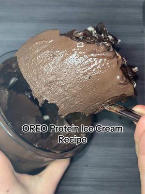 Replying to @𝖢𝗅𝖺↯ 299 calories 35g protein 😋🤤 Oreo Protein Ice Cream 🍦 Original recipe from my E-Book Check out the link in my bio for my Creami E-Book with over 80 recipes like this one! - 1 @fairlife Chocolate Protein Shake (can sub with 360g of any Chocolate protein shake or Fairlife chocolate milk) - 20g @Lakanto Monk Fruit sweetener - 10g black cocoa powder - 10g cocoa powder - 1g (¼ tsp) salt - 1g (¼ tsp) xanthan gum Mix-ins: - 7 Mini @OREO or 3 Oreo Thins 299 cal 28g C, 9g F, 35g P Instructions: 1. Blend all ingredients for the base and freeze (at least 16 hours) 2. Run under hot water for at least 60 seconds 3. Spin on “Lite Ice Cream” setting 4. Spin on “Respin” setting 5. Respin again if powdery 6. Make a hole down to the bottom with a butter knife and fill with ¾ of the Oreos 7. Run the “Mix-in” cycle 8. Crumble the remaining Oreos on top Follow me for more @Ninja Kitchen Creami recipes! #creatorsearchinsights #ninjacreami #ninjacreamirecipe #ninjacreamiproteinicecream #ninjacreamitips #ninjacreamiicecream #creami #proteinicecream #icecream #oreo #cookiesandcream #ninjakitchen #fyp #fypシ #viralvideo #fpf 