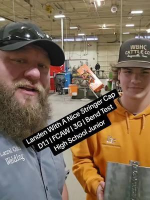 Landen With a Nice Stringer Cap FCAW D1.1 3G | Bend Test #fyp #fcaw #welding #skilledtrades #bluecollar #welding #highschool #weldinginstructor #teacher 