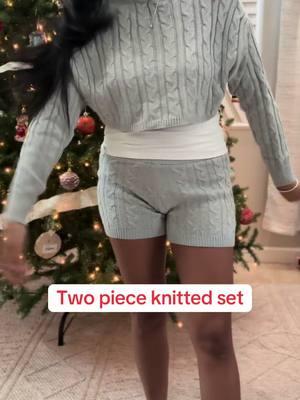 Two piece knitted set, click the link #knitted #knittedset #knittedsweater #sweater #sweaterweather 