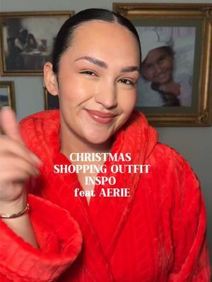 The perfect holiday shopping outfit from @aerie #AerieREAL #AeriePartner #ad outfit details: Aerie Cable Fleece Robe (in bright red) OFFLINE by Aerie Cloud Fleece Full Zip Sweatshirt (in light heather gray) OFFLINE by Aerie Cloud Fleece Trouser (in light heather gray) OFFLINE by Aerie Puff Love Mini Tote (in resort red) Aerie Boucle Scarf (in bright red)   #HolidayStyle #HolidayHaul #WinterFashion