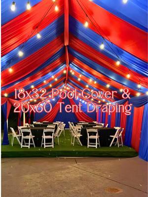 Spiderman Birthday Party ❤️💙 #partypowers #tent #draping #pool #cover 