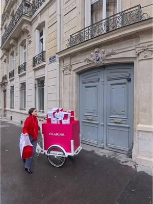 Delivering Clarins Cosmic goodies near & far!  #ClarinsCosmicHoliday #HolidayShopping #BeautyTok #Paris