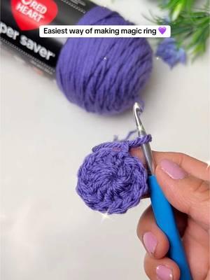 Magic ring 💜 #crochet #crochettutorial #crochetforbeginners #magicring #crochetersoftiktok #creatorsearchinsights #meroindreni #foryou #crochetlove #yarnspirations 