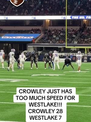 A slant over the middle is all it takes, and then Crowley kicked on the jets!! Crowley leads by 21 before the half! #txhsfb #uilstate #football #texasfootball #northcrowleyhighschool @Lone Star Sports @Dave Campbell’s Texas Football @afootballaddict 