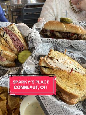 Sparky’s Place in Conneaut, OH, is one of our favorite spots for lunch, dinner, or Sunday brunch! 😋 The hamloaf sliders, beer cheese queso dip, and fried pickles always hit the spot! 🍔🧀🥒 We hope you stop by soon to visit! ✨ #co#conneauthio #conneautohio #ashtabulacounty #lakeerie #neohio 