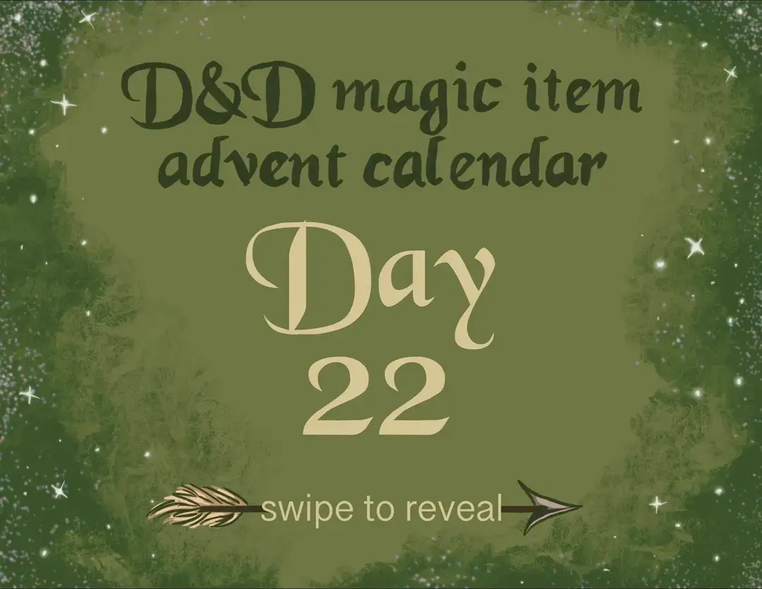 Home stretch of the calendar! These last five are all sort of christmas themed. I’ve never drawn a helmet before, but I kind of love how this turned out. Crossing my fingers that one of my players wants to wear it 👀  #adventcalendar #dungeonsanddragons #dnddm #ladyknight #ttrpg #dndtiktok #dndhomebrew #dndmagicitem 