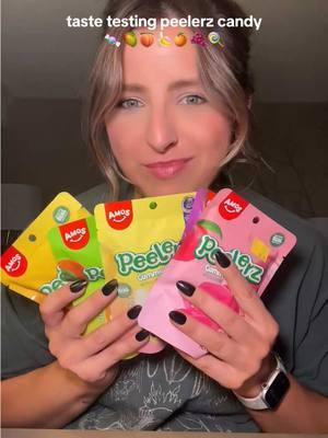 finally taste tested the @Amos Sweets 🥭🍌🍊🍇🍑 do you like them?? #tastetest #amossweets #peelerz #peelerscandy #fyppp #gummycandy #gummycandies  #creatorsearchinsights 