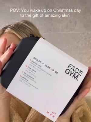 give the gift of glow 🎁✨ the Sculpt + Glow To Go kit features four FACEGYM favorites - perfect for creating your own at-home Workout routine 🫧 electro-lite gel cleanser ✨ face coach facial oil 🪩 multi-sculpt gua sha ☁️ lift wear moisturizer explore all our holiday kits at FACEGYM.com  #FACEGYM #christmasgifts #snatchedface #bestgift #glowyskin 