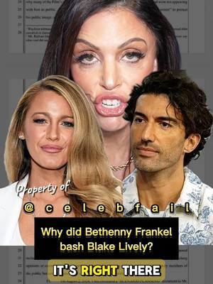 When the New York Times broke the story on Saturday morning (12/21/24), Bethenny Frankel rushed to TikTok to join the campaign to the publicly smear Blake Likely. Why? Because Justin Baldoni's attorney is on Bethenny's payroll; because Bethenny hates women AND has a documented history of defending predators; and because Bethenny is desperate to stay relevant ever since her career died with her failed reality reckoning. Now with no concern for facts nor accuracy, Bethenny spends her days compulsively posting and deleting TikToks for attention; Bethenny's brand is now TikTok Spectacle. #bethennyfrankel #bethennydeletes #deletedpost #queenofdeletes #blakelively #newyorktimes #justinbaldoni #jayz #markgeragos #realitywreck #tiktokspectacle #ashtonkutcher #dannymasterson #realityreckoning #bryanfreedman #entertainmentlaw #itendswithus #lawsuit #celebfail #CapCut #bravotv #bravotvaddict 