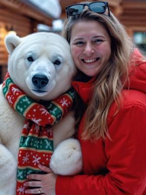 Polar Bear Hug #polarbear #polarbears #christmas #ai #cutenessoverload #bearhug 