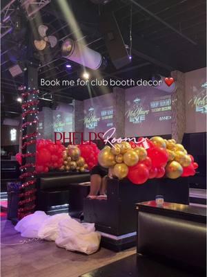 Book us for your next club booth @theannexdetroit ❤️  For pricing and booking visit www.phelpsroomdesigns.com  #club #clubdecor #fyp #clubbooth #boothdecor #decorator #balloongarland #interiordesign 