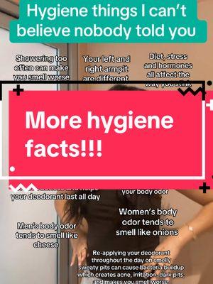 How many of you knew these?! #personalcareproducts #hygienetips #BeautyTok #bellaskinbeauty #deodorantrecommendations #deodorantthatworks #armpitfacts #sweatygirltiktok #hygieneproducts #probioticunderarmtoner #armpittoner #underarmtoner #naturaldeodorantthatworks #naturaldeo #stresssweat #smellyarmpits #anxietysweat #hyperhidrosis #hyperhidrosischeck #bodyodor 