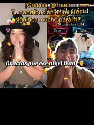 fran, gracias por tu valioso apoyo en mi LIVE. Seguiré esforzándome para crear contenido LIVE aún mejor.@fran #livegift #leonandlion #levelship #leoncitoyleón #navedenivel 