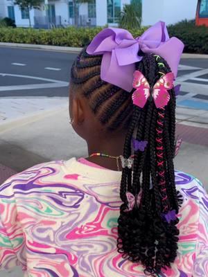 Nerrie✨😍💜Low ponytail w/extensions. She was too happy!🥰🙌🏾 #thecolewayexperience #foryoupage #fyp #orlandokidsbraider #viral #kidsbraider #kidsstylist #celebritybraids #trending 