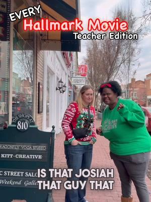 Where’s the lie? 🤣 Did we nail it? 🎄💭  Thanks to @Rebecca Larkin @crookedstoolworkshop and @hailey_dubs_7 for doing this with me! 💚♥️✨ Follow for more laughs 🤪 #leslierobcomedy #teachercomedy #teacherhumor #lovefxbg #hallmarkchannel 