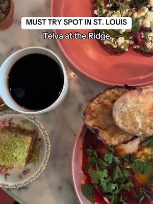 A must try spot for a delicious brunch or breakfast in St. Louis!  Telva at the Ridge is the cutest cafe in Webster Groves and everything is delicious! #coffeeshop #avocadotoast #stlouisfood #stlfoodies #stlfoodie #coffeetiktok 