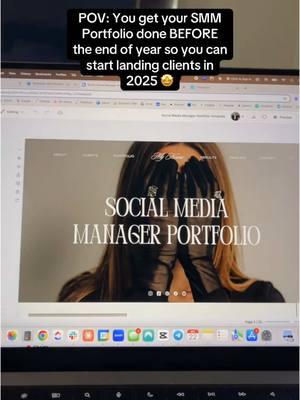 Social media manager portfolio: DONE before the end of the year?!!  I think YES 🤩  This template is available in my bio! #socialmediamanagerlife #socialmediamarketing #socialmediamanager #digitalmarketing #socialmediamanagers #socialmediamanagement #smm #socialmediamanagerportfolio #socialmediamanagertips 