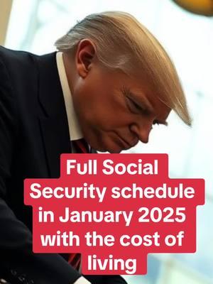 Full Social Security schedule in January 2025 with the cost of living #viral #fypツ #stimulus #moneytok #taxtok #ebt #snap 