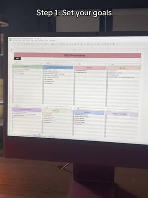 New Year New Me 🎉✨ #2025 #newyearsresolution #newyear #goals #goalsettings #googlesheets #spreadsheet #spreadsheets #habits #habittracker 
